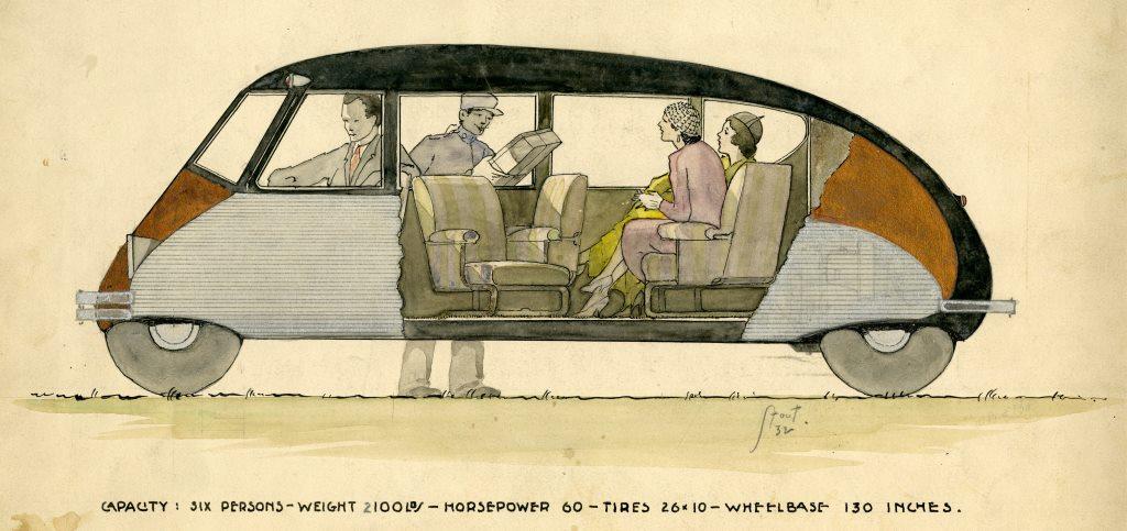 Cutaway drawing of a Stout Scarab, 1932.