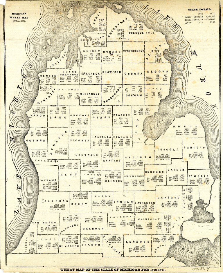 Curious about state wheat production in 1876? There’s a map for that!