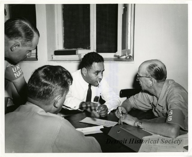 Bunche is pictured here meeting with General Åge Lundström, United Nations Chief Military Observer, in Haifa during the 1948 Arab-Israeli War.