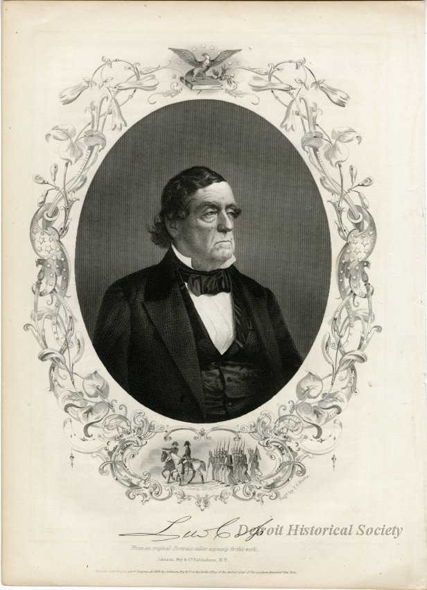 Lewis Cass Lithograph, 1858