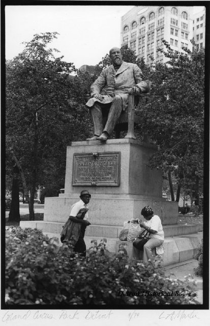 Hazen S. Pingree Monument in Grand Circus Park, 1979 - 2008.033.469