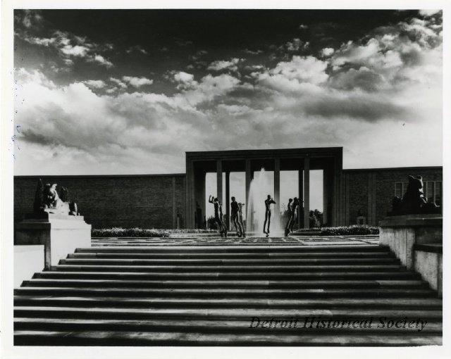 Photo showing the Peristyle of the Cranbrook Art Museum in the background, 1980 - 2012.022.281