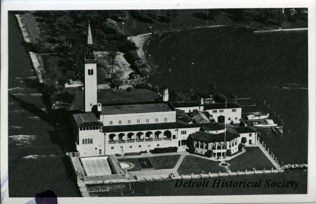 Aerial View of Grosse Pointe Yacht Club, 1940s