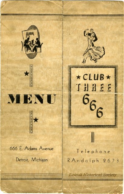 Menu for the Club 666 nightclub, 1945 - 2013.041.611