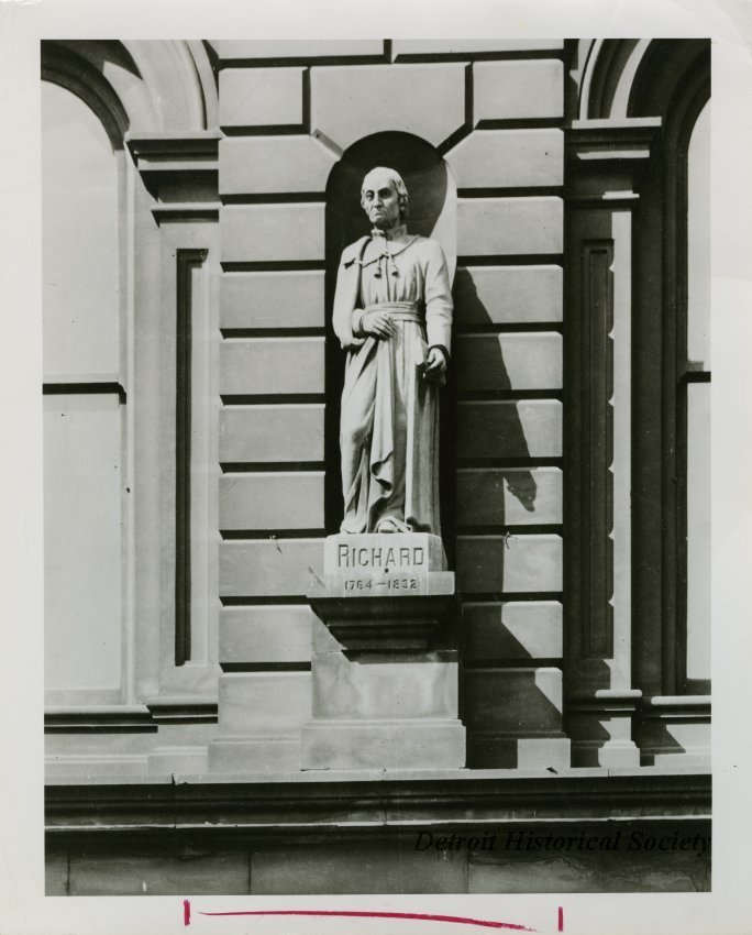 Fr. Gabriel Richard statue by Melchers, photo c.1950 – 2014.003.249