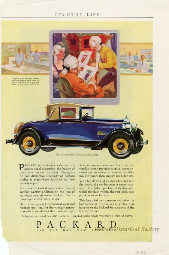 Packard ad in Country Life Magazine, 1928