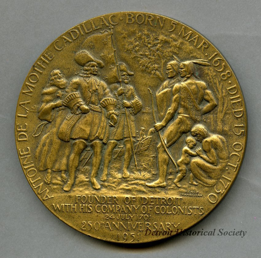 Medallion commemorating 250th Anniversary of the Founding of Detroit, 1951 – 2017.064.006